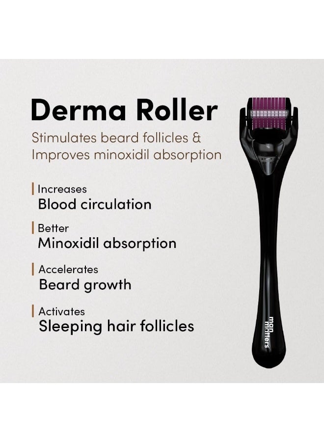 مان ماترز مجموعة مان ماترز المتكاملة لنمو اللحية، تحتوي على سيروم اللحية 30 مل، وحبوب مضغ لنمو اللحية، وديرما رولر متطور | مع 5% مينوكسيديل | لنمو اللحية وتغذيتها | خالية من الكبريتات والكحول. - Image 4